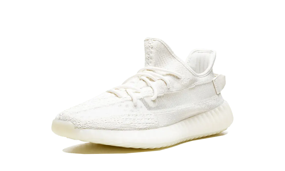 Simile all'Adidas Yeezy Boost 350 V2 Bone, questa versione tonale della scarpa presenta una tomaia Primeknit bianca, lacci abbinati e uno strato perforato sotto. Altri punti salienti includono una striscia in rete trasparente, una suola semitrasparente con il simbolo del globo e la parola YEEZY impressa sulle solette.