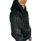 Lightning And Crosses Black Hoodie Crystal White