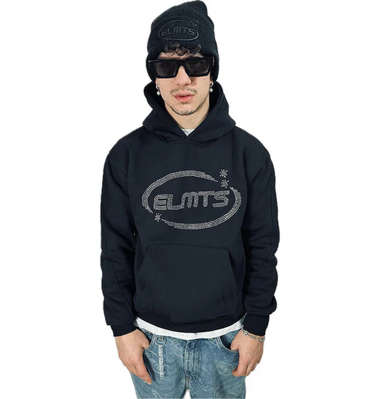 Perfect Hoodie Strass Logo Black