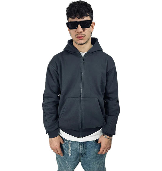 Perfect Hoodie Full Zip Piombo