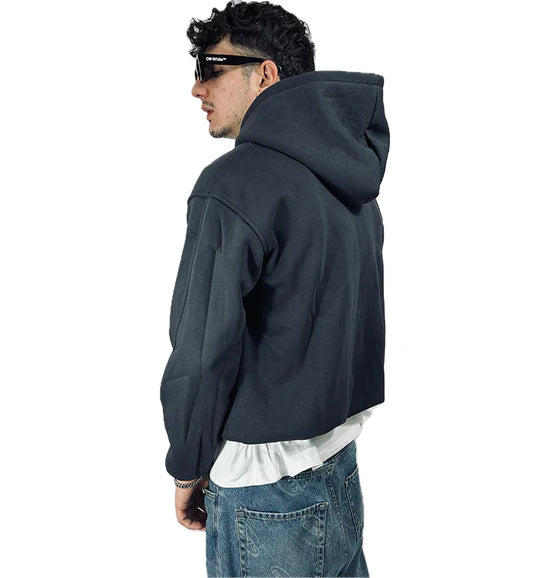 Perfect Hoodie Full Zip Piombo